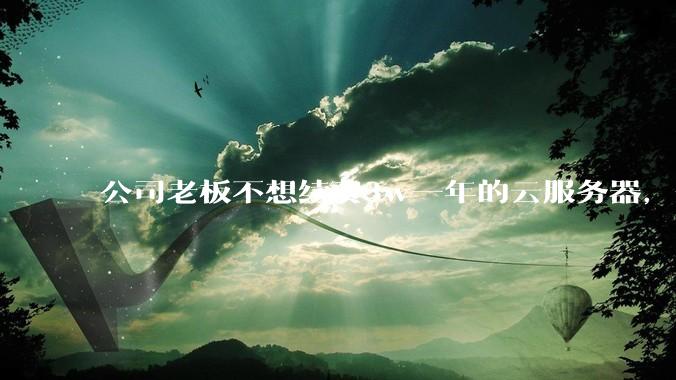 公司老板不想续费3w一年的云服务器，合理吗？